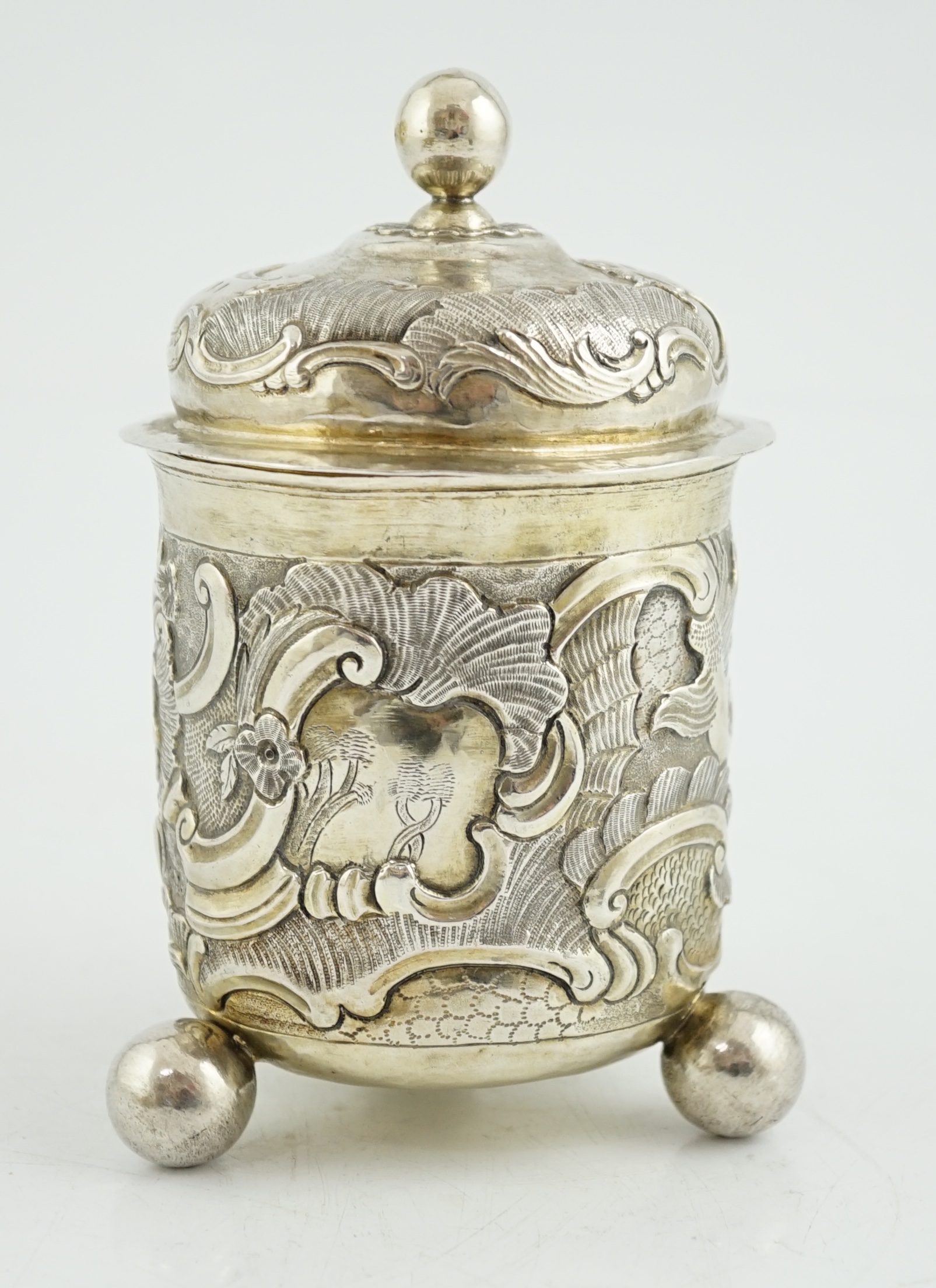 A Catherine The Great Russian parcel gilt silver cup and cover